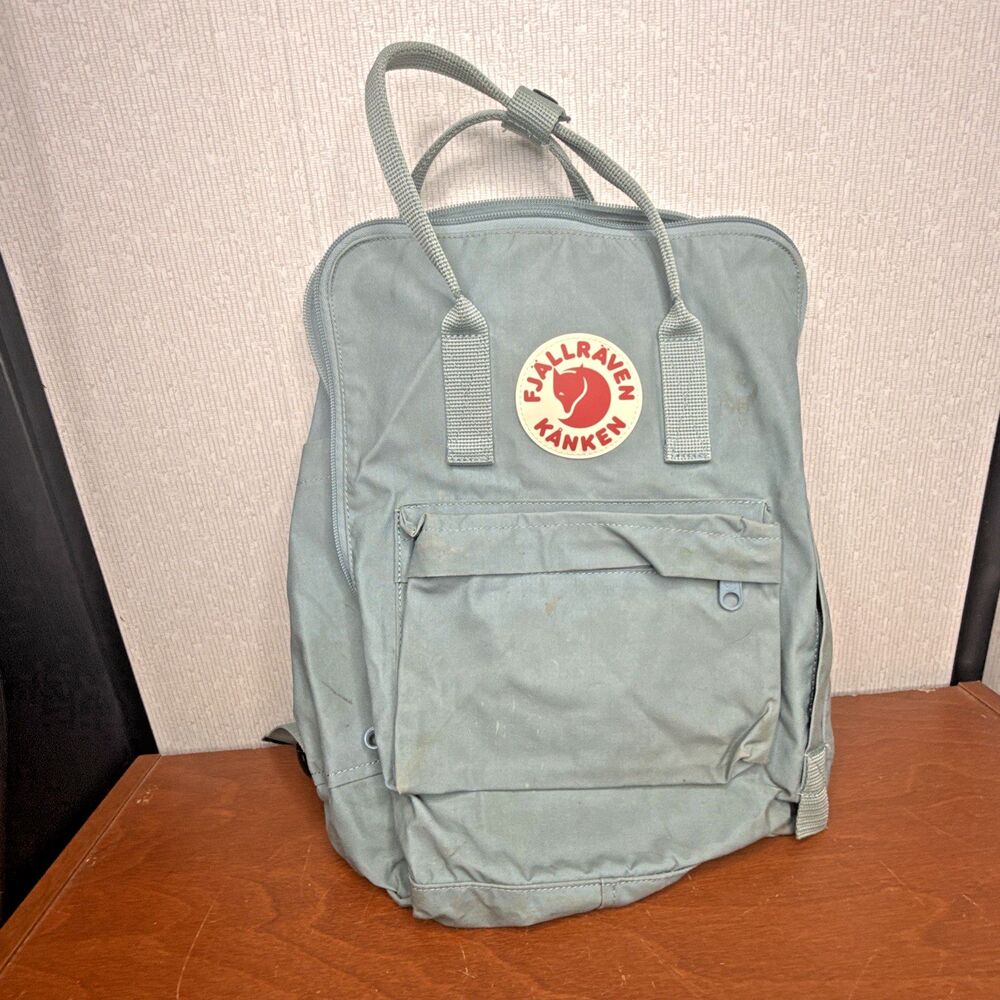 Fjallraven Kanken Green Backpack 15L School Hiking Bag Daypack External Pockets
